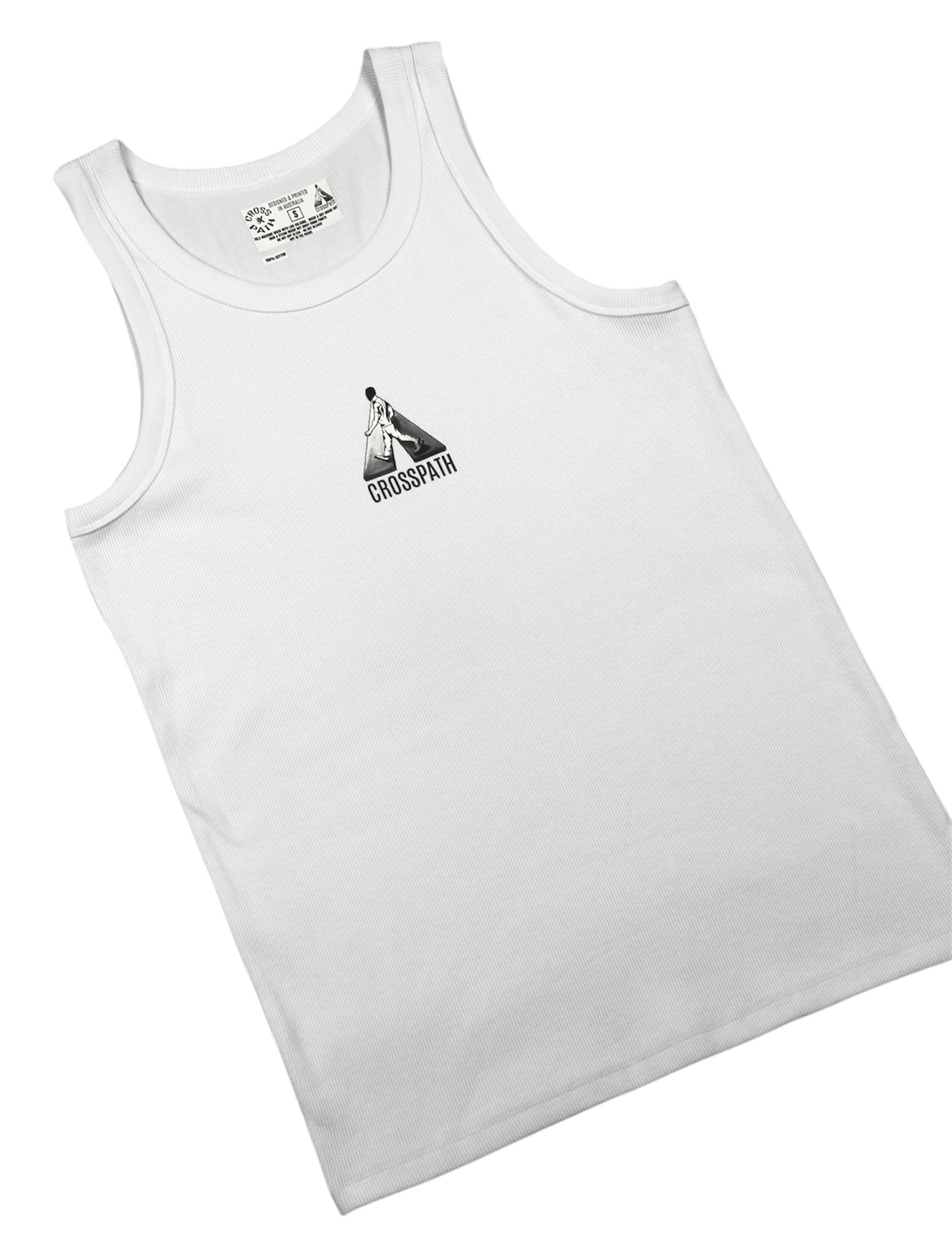 White Crossing Compression Singlet