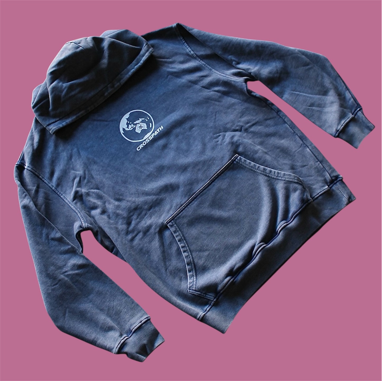 Blue Washed World Hoodie