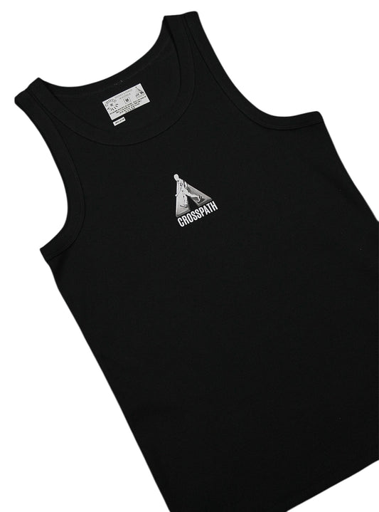 Black Crossing Compression Singlet